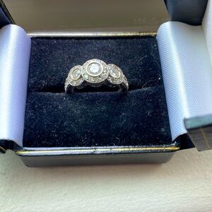 Elegant Antique Cut Engagement Ring Size 5.